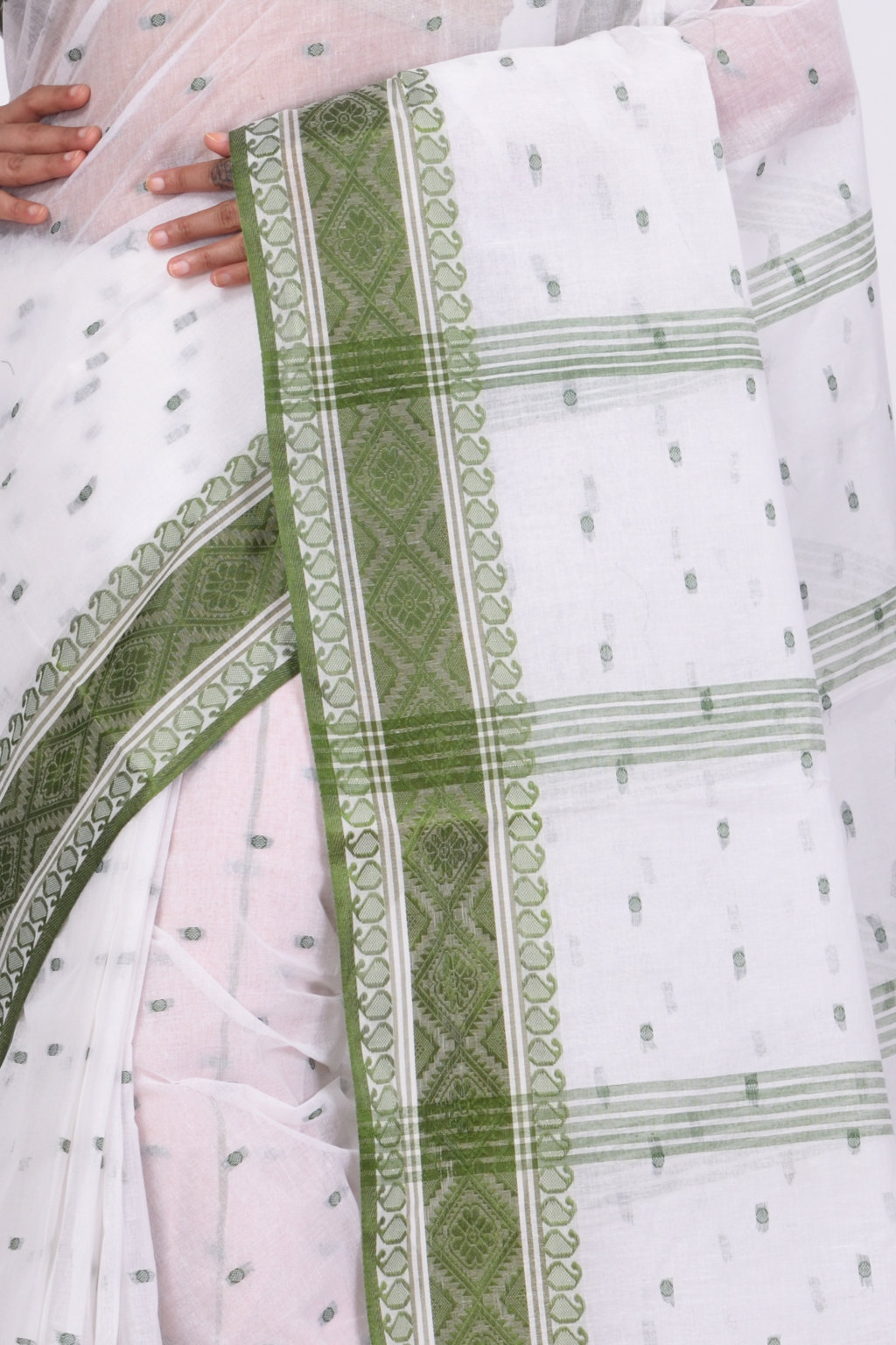 Green Pure Cotton Boysko_Tant Tant Saree (843)